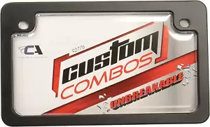 Combos 92776 Clear Unbreakable Motorcycle License Plate Shield and Frame Combo w - Picture 1 of 12
