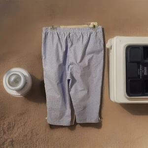 Draper's & Damon's Women's Capri Pants Size Med. Blue White Plaid Pull-On T34 - Picture 1 of 3