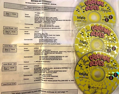 7/29/95 GOODTIME OLDIES 3 HR SHOW (50's-70's), BEATLES (2), JACKSON FIVE (2) - Image 1 of 3
