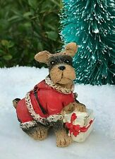 Miniature Dollhouse FAIRY GARDEN ~ CHRISTMAS Schnauzer Santa Dog ~ Buy 3 Save $6