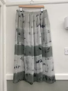Zara Tie-dye Pattern maxi skirt size large, Shades Of Grey, Khaki And Off-white - Picture 1 of 8