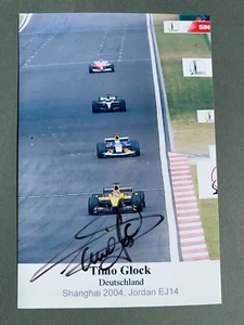 TIMO GLOCK Piloto de Fórmula 1 Firmado Foto 9,5x14 Autógrafo - Imagen 1 de 1