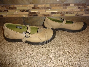 Womens Sz 9 EUR 39.5 KEEN "Sterling City" Tan Leather Mary Jane Shoes - Picture 1 of 6
