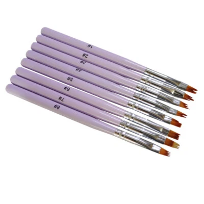 TECHTONGDA 8 Pcs Nail Flower Brush Petal Pattern Pen Serrated Pens DIY Nail Art - Image 1 of 4