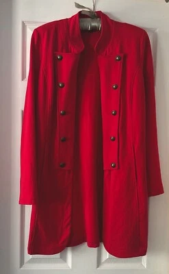 Tommy Hilfiger Women's XS Band Coat Jacket Red - Imagem 1 de 4
