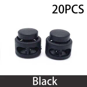 20PCS Paracord Cord Lock Clamp 2 Hole Toggle Clip Stopper Shoelace Bag Accessory - Picture 1 of 22