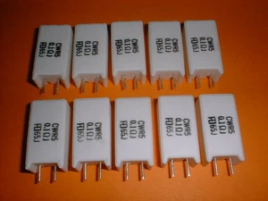 10x 0,1 Ohm 5 Watt Widerstand CWR5 Wirewound-Power - Picture 1 of 2
