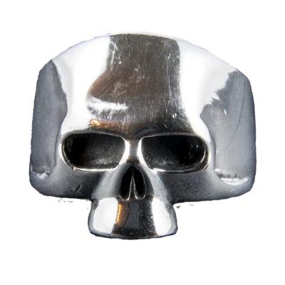 Anello Teschio Keith In Argento Sterling .925 Lucido Biker Heavy Metal - Immagine 1 di 4