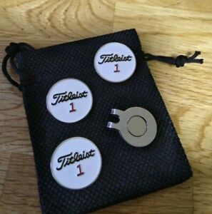 3 Golf ball markers - Free hat clip & pouch