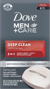 Dove Men + Care Körper- und Gesichtsriegel, Tiefenreinigung 4 Unzen, 6 Riegel - Bild 1 von 7