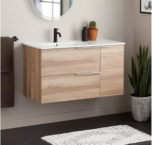 New Desert Oak 40" Nova 100 Wall-Hung Vanity by Signature Hardware - Picture 1 of 3