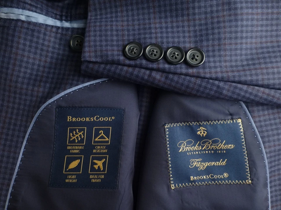 Brooks Brothers Blazer 44L фиолетовый клетку отличном состоянии куртка спортивное пальто - Изображение 1 из 4