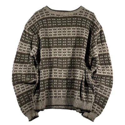 Suéter Pullover Vintage Bill Blass Para Hombre Patrón Geométrico Tejido 3D (Grande) Foto 1 de 4