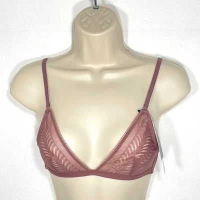 Bralette triángulo sin forro de encaje esculpido XS para mujer Calvin Klein QF7540 NUEVO CON ETIQUETAS púrpura Foto 1 de 4