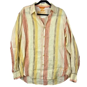 Tommy Bahama Linen Shirt Men’s Medium Button Long Sleeve Striped Summer Relax - Picture 1 of 6
