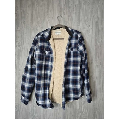 Field & Stream Men’s S Sherpa Lined Flannel Shirt Jacket Plaid Navy Warm Winter - Image 1 of 4