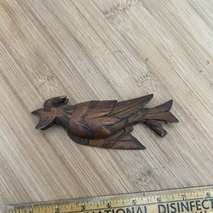 Vecchio orologio a cucù vintage tedesco Foresta Nera bordo uccellino intagliato 6" - Foto 1 di 4