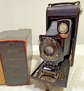 VINTAGE No. 2-C Autographic Kodak Jr. SUPER CLEAN Camera & Original Box - Picture 1 of 11