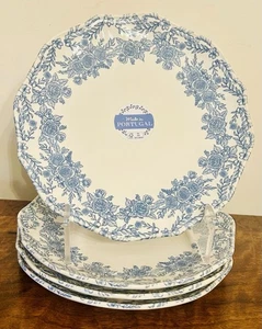 4er Set Matceramica Made in Portugal Steinzeug Blau Rose 8-3/4" Salatteller - Bild 1 von 7