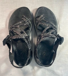 Chaco Z/Cloud X2 Sandals Women's Black White Dual Strap Cushioned - US 7 - Picture 1 of 7