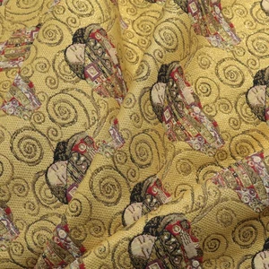 1m schwerer Designer Glitzerstoff Gobelin in Gold f. Möbel Acessoires Asiatisch - Bild 1 von 5