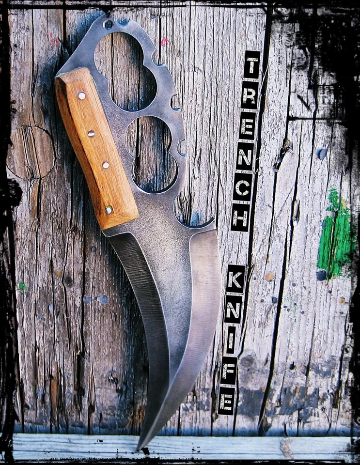 Cuchillo Bowie D-Guard de acero al carbono hecho a mano personalizado cuchillo de supervivencia de caza con funda Foto 1 de 1