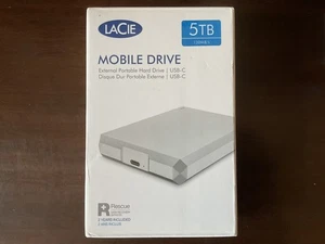 LaCie Mobile Drive 5TB External Portable USB-C Hard Drive Brand New Sealed  - Picture 1 of 7