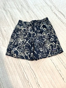 Patagonia Boy's Baggies Shorts Swim trunks Medium Dirt Bags Stone Blue EUC - Picture 1 of 4