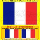 FRANCE French Flag 100mm (4") Bumper Sticker Decal x1+2 BONUS