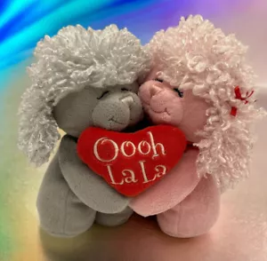 Ganz 7” Poodle Hugs “Oooh La La” Valentines Stuffed Animal Plush Spaghetti Heart - Picture 1 of 13