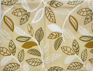 Peva Vinyl Tablecloth 52"x70" OBLONG(4-6 people)LEAVES ON WHITE PETIOLE,beige,BH - Picture 1 of 10