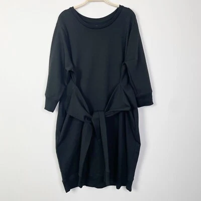 Universal Standard Misa Tie Sweatshirt Dress Crew Neck Black Size S US XL / 1X - Image 1 of 4