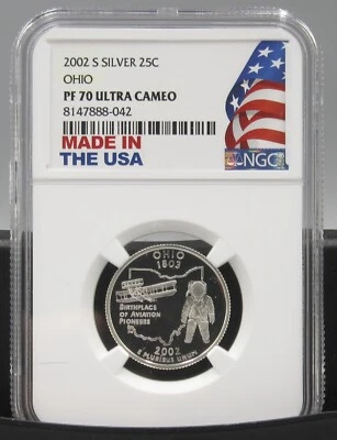 2002 S Ohio Silver NGC PF 70 UCAM - Image 1 of 2