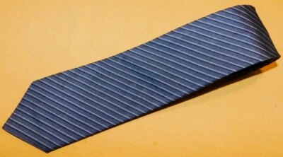 JOHN VARVATOS HAND MADE IN ITALY GREY/BLACK STRIPED TIE - TIES - DESIGNER TIES - Image 1 of 3