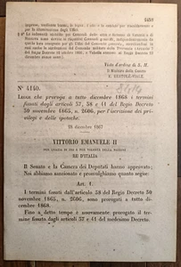 1867 Gesetz Zur Eintragung Von Hypothekenprivilegien-8414 - Bild 1 von 1