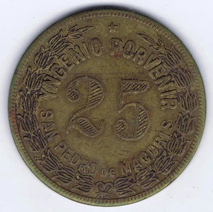 Token de República Dominicana San Pedro de Macorís valor 25 centavos Yngenio Porvenir - Imagen 1 de 2