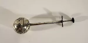 Vintage Tea Strainer Plunger Metal Loose Leaf Tea Tea Lovers Kitchen Table - Picture 1 of 6