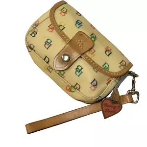 Vtg 80's Dooney & Bourke Rainbow Signature LOGO Wristlet MONOGRAM Coin Purse USA - Picture 1 of 9