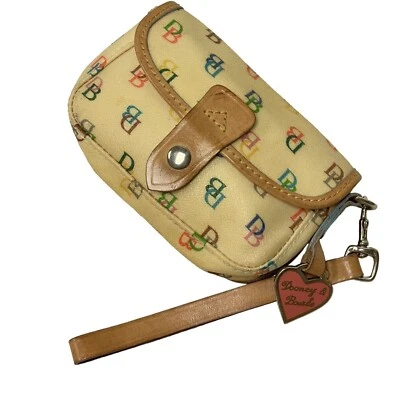 Vintage Anos 80 Dooney & Bourke Rainbow Signature LOGOTIPO Pulseira MONOGRAMA Bolsa Moeda EUA - Imagem 1 de 4