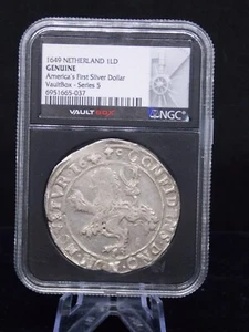 NETHERLANDS 1LD 1649 GENUINE NGC VAULTBOX SERIES 5 SILVER COIN - Picture 1 of 2