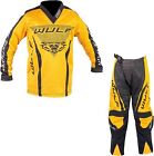Wulf Kids MX Suit Motocross Quad Bike BMX Child Off road Race Top Pant Yellow