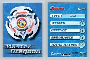 Master Dragoon #60 Beyblade 2003 Cards Inc. Trading Card