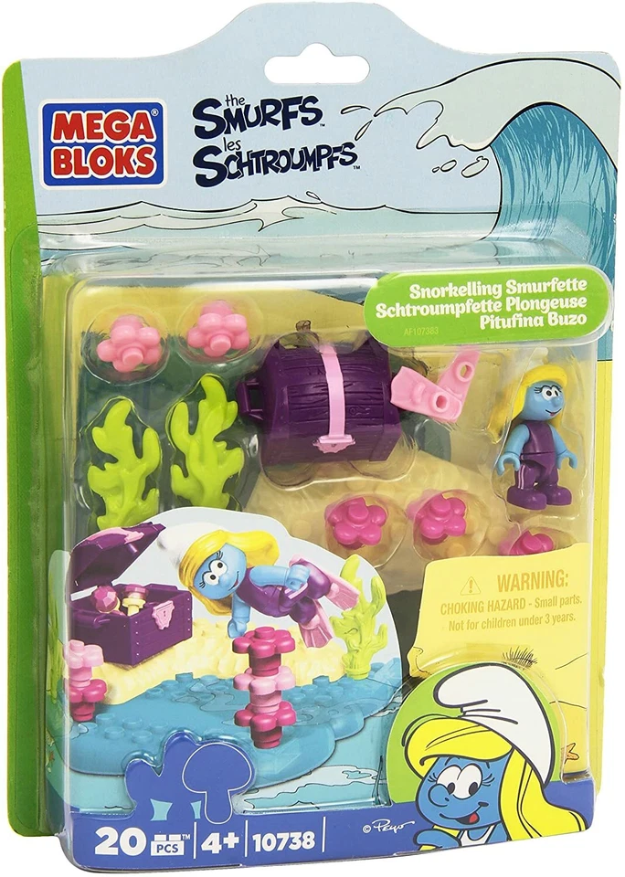 Mega Bloks Smurfs PUFFETTA SUBACQUEA 10738 Snorkelling Smurfette