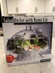 Prodyne Salad on Ice with Dome Lid!  Acrylic salad cooler/server. NIB!