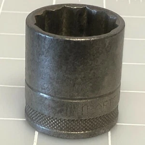 Vintage Craftsman 1" Socket 12-point 1/2" Drive 30s - 40s Circle H - Foto 1 di 4