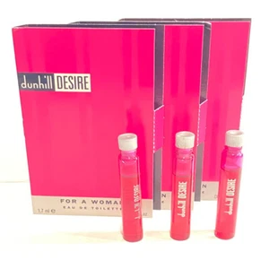 3x Dunhill Desire Women 0.06 oz 1.7 ml Eau De Toilette Dab-On Splash On Card New - Picture 1 of 3
