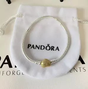 Pandora Moments Shine with love Snake Chain Charm Bracelet Size 7.5 In 19 Cm - Picture 1 of 7