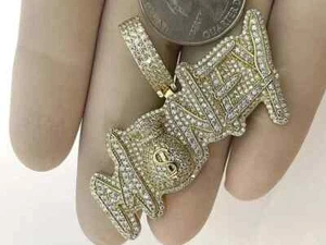 2.50Ct Round Lab-Created Diamond Customize Money Pendant 14k Yellow Gold Plated - Picture 1 of 9