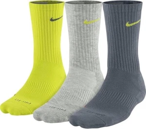 Nike 3 Pair Pack Dri-Fit Cushion Crew Socks Men's Shoe 8-12, Women's Shoe 10-13 - Picture 1 of 1