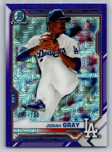 Bowman #BCP-150 2021 Josiah Gray Chrome Prospects Mojo refractor púrpura #/250 - Imagen 1 de 2